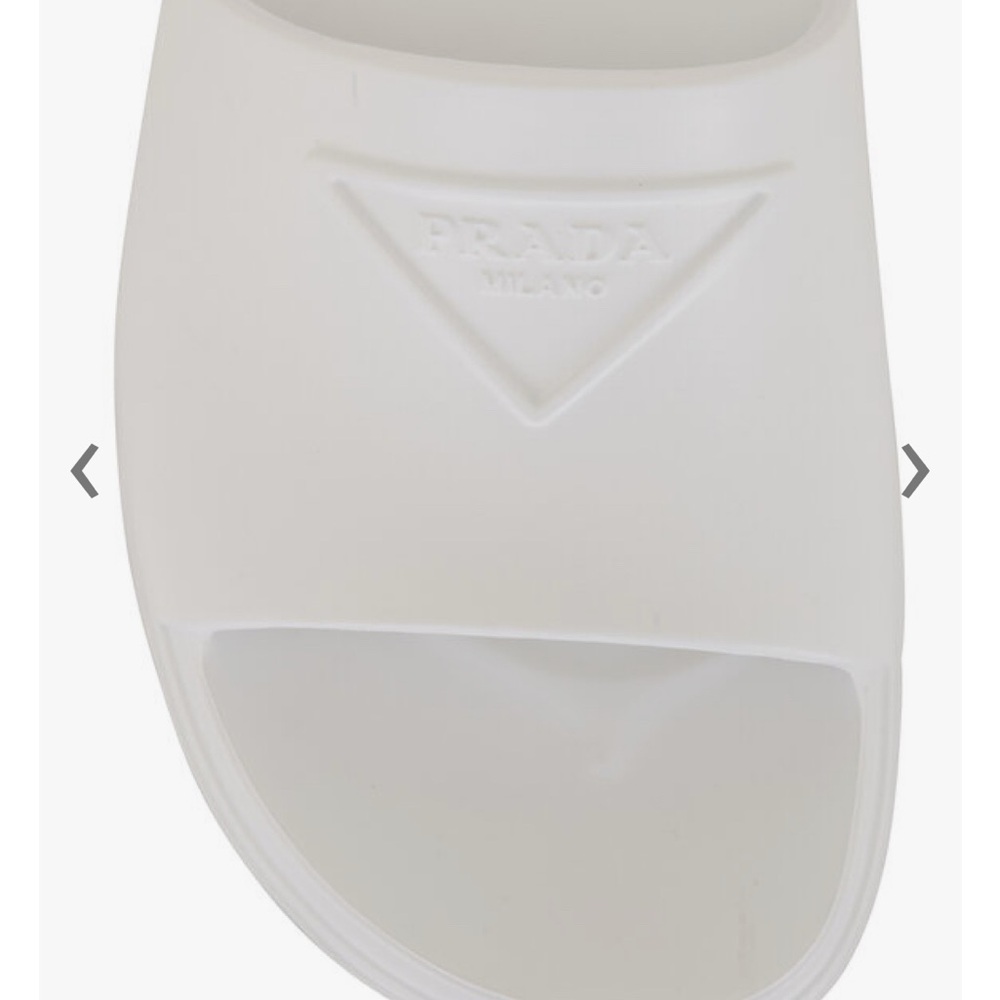 Authentic PRADA Bianco Rubber Pool Slide - Picture 4 of 9